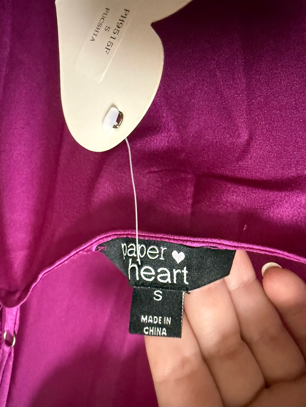Paper Heart Fuchsia Cowl-Neck Slip Midi Dress with Spaghetti Straps - Picture 7 of 7